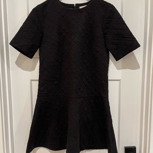 Loft quilted pattern black mini dress
